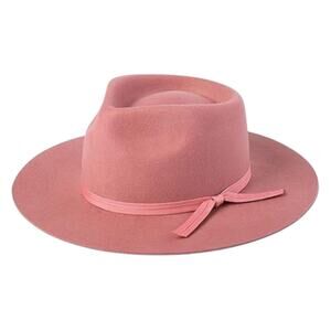 Lack of Color Zulu Rose Pink Australian Wool Wide Brim Fedora Hat Size Medium